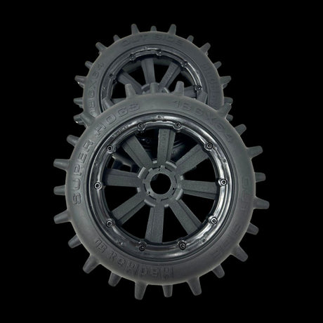 Pair of Mad Max Super Hog V2 Front 186mm Spike Wheel/Tyres (2)