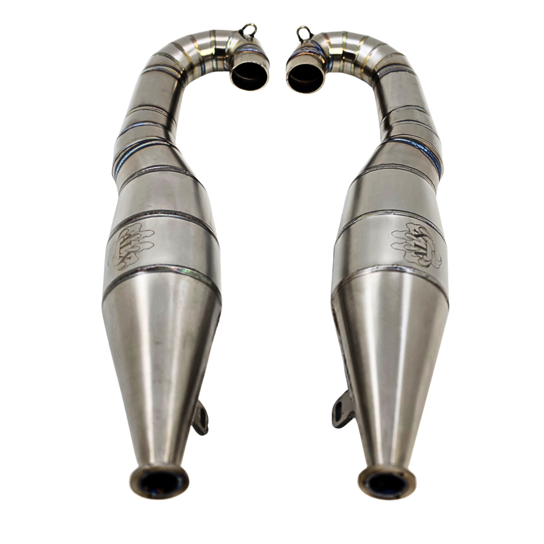 ALX Titanium 80-100cc Custom Baja Twin Exhaust Pipes
