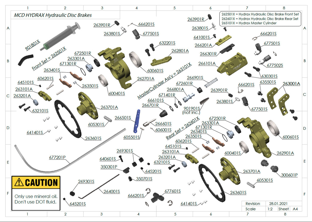 MCD Hydrax Hydraulic Disc Brakes Front Set - M262501X