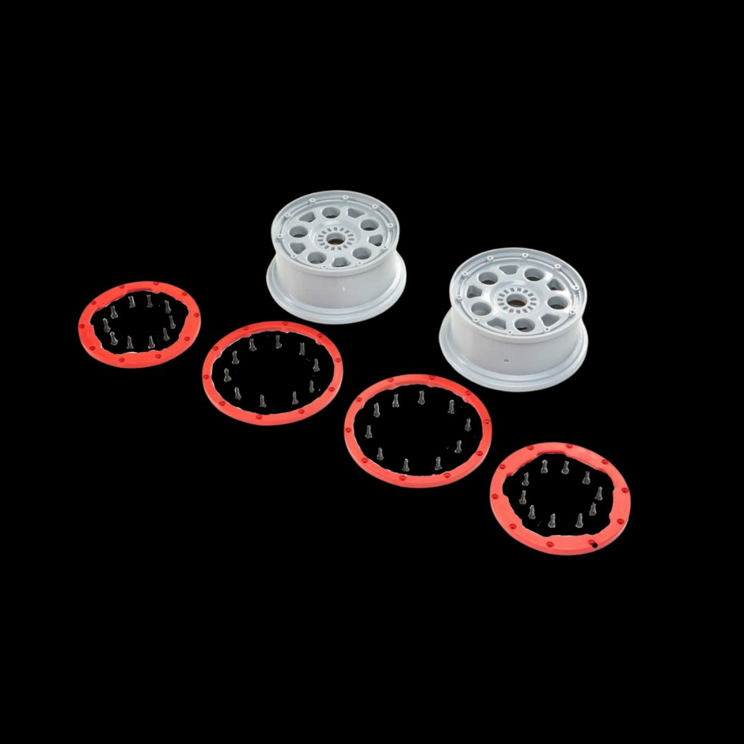 DBXL Silver wheels with colored bead lock rings (2)