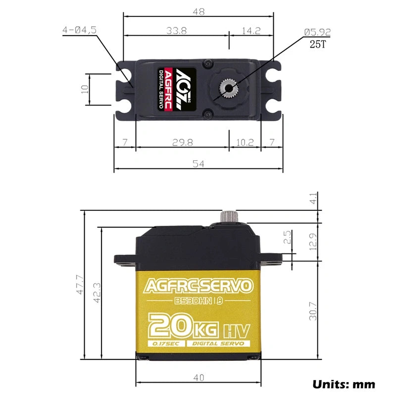 AGFRC 20kg Titanium Gear Losi Promoto Steering Servo - B53DHN