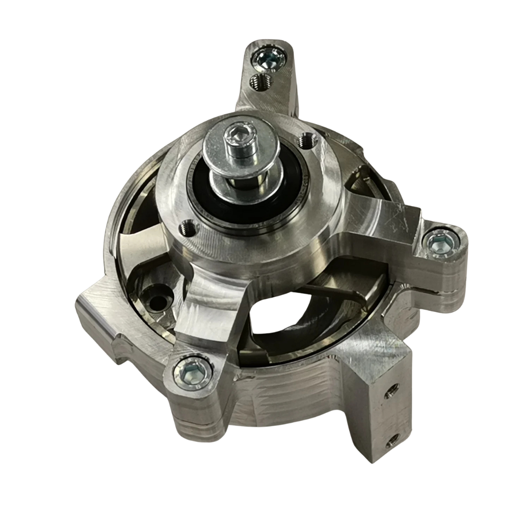 Metal mechanical component on a white background