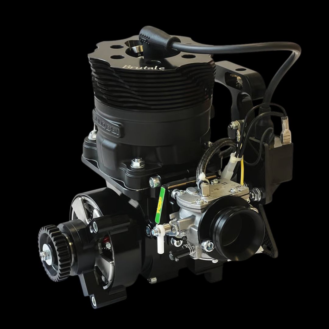 Engine component on a black background