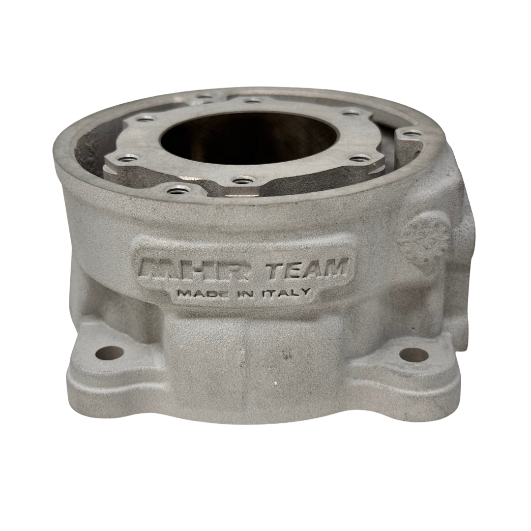 Metal mechanical component with 'MHR Team' branding on a white background