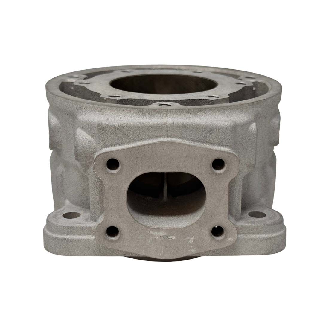 Metal engine cylinder head on a white background