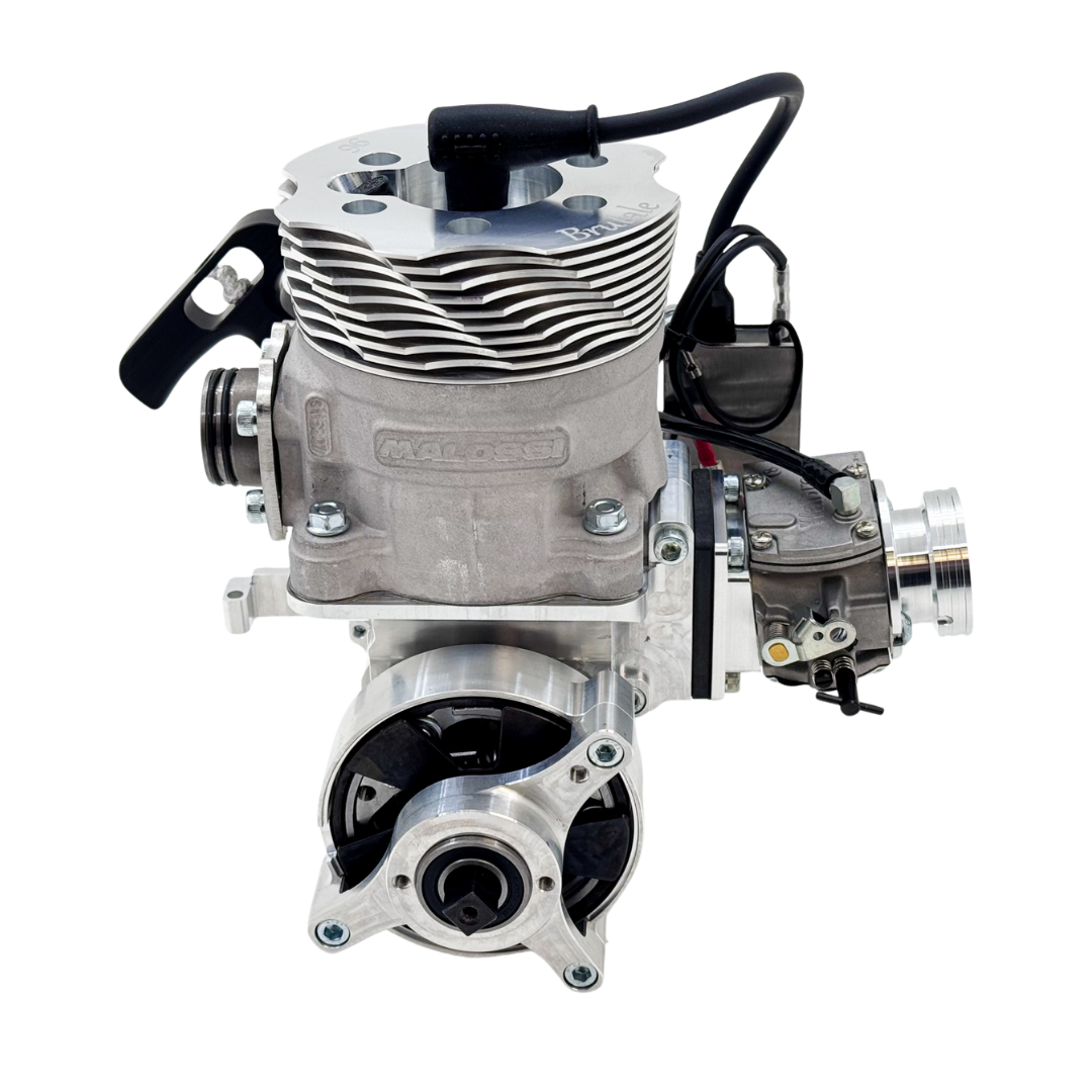 Metallic engine on a white background