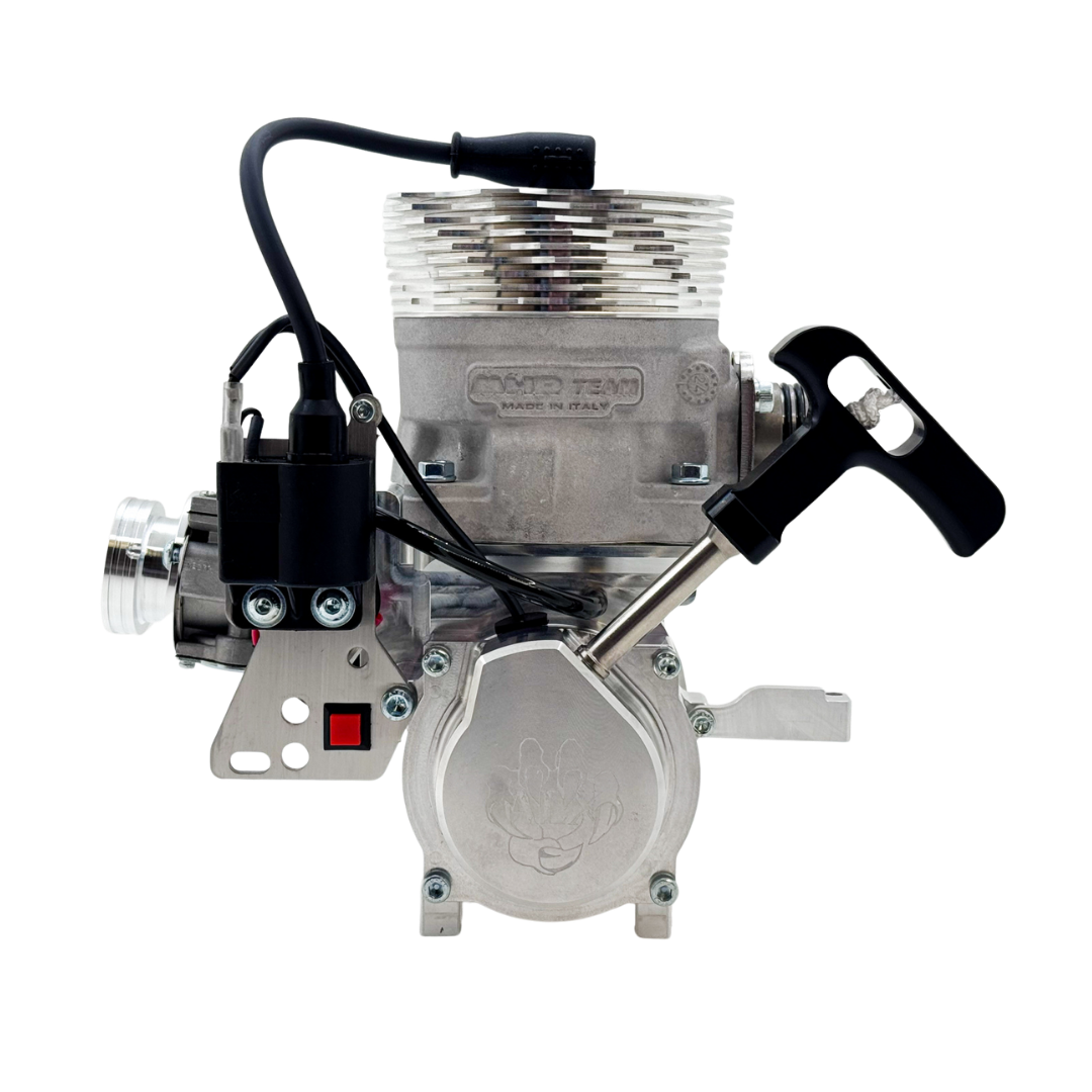 Engine block with visible branding on a white background