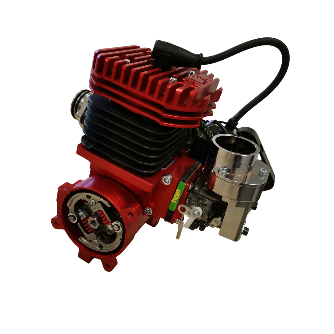 Red engine on a white background
