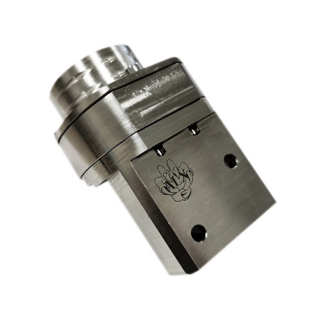 Metal airbox mechanism on a white background