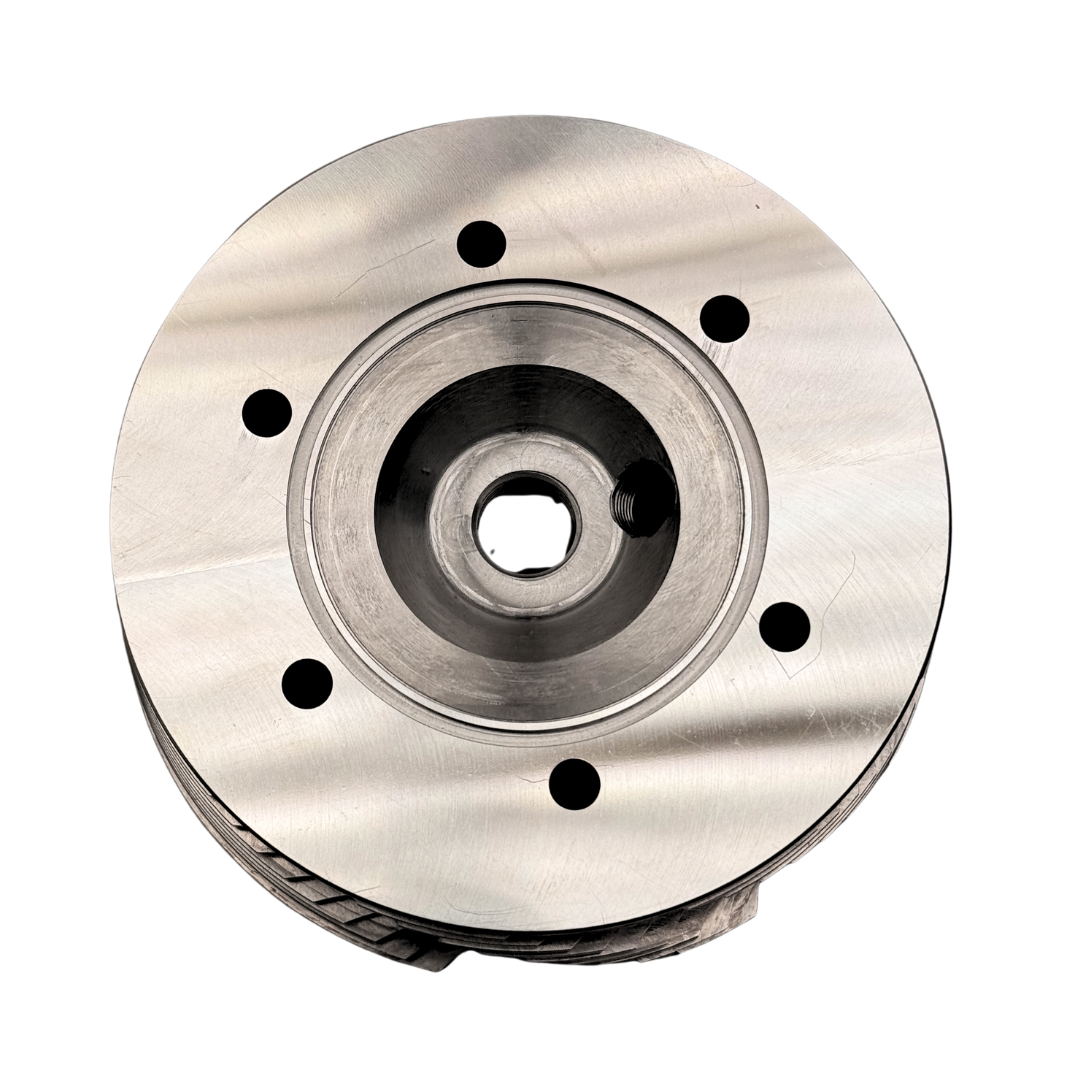 Metallic flange on a white background