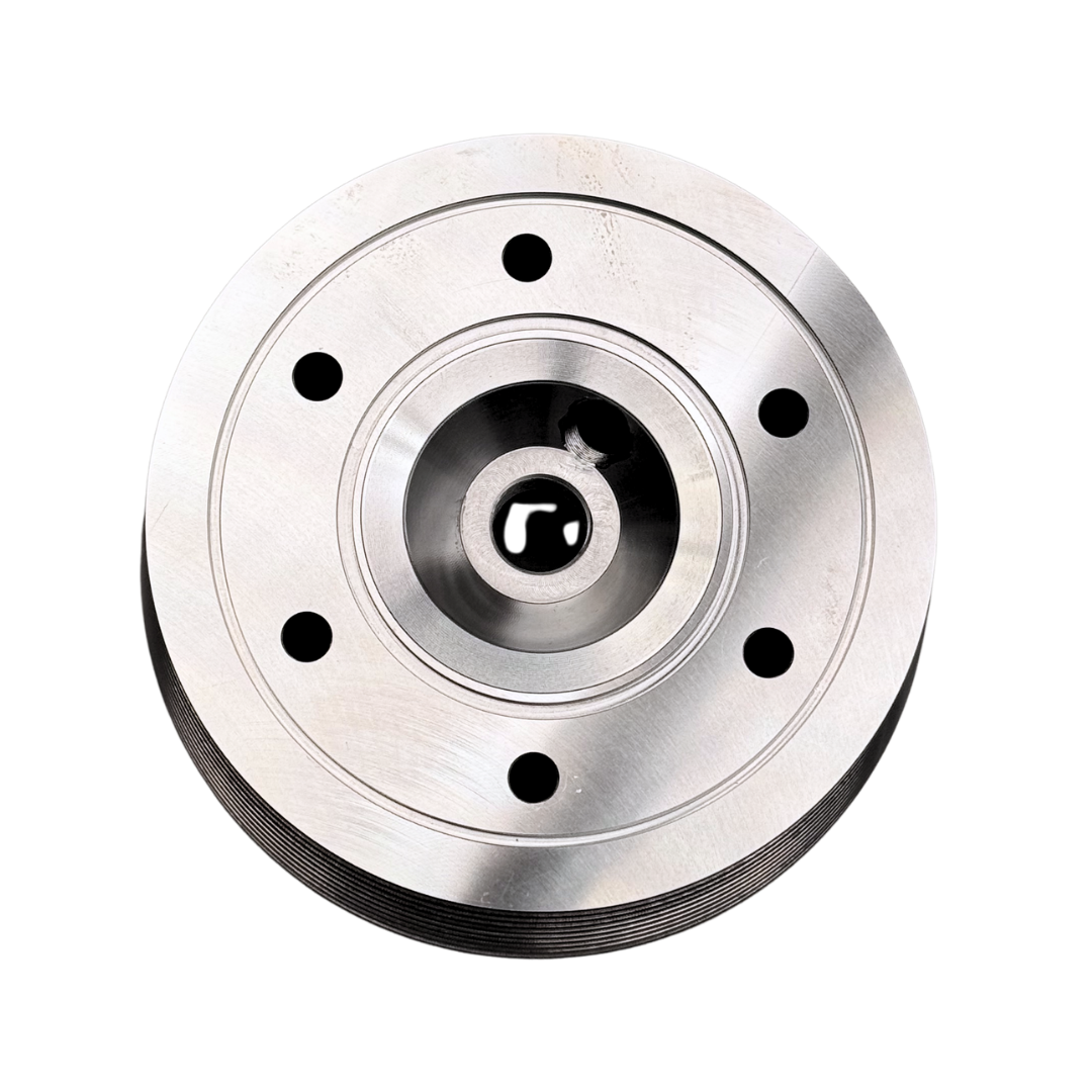 Metallic cylinder head on a white background