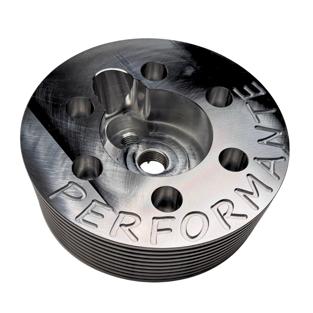 Metallic head shell with 'PERFORMANTE' engraving on a white background