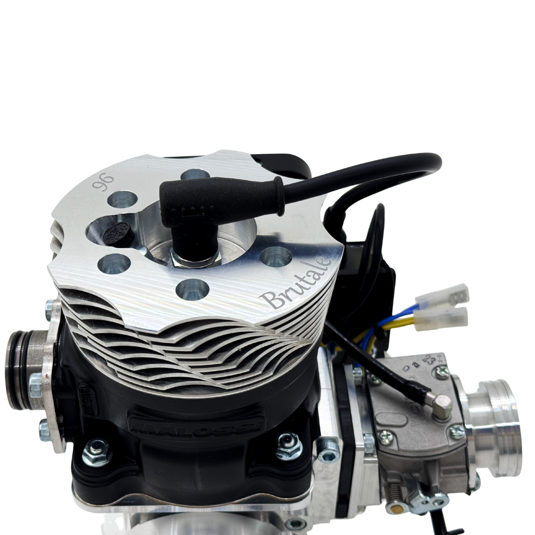 Engine block with 'Brutale' branding on a white background