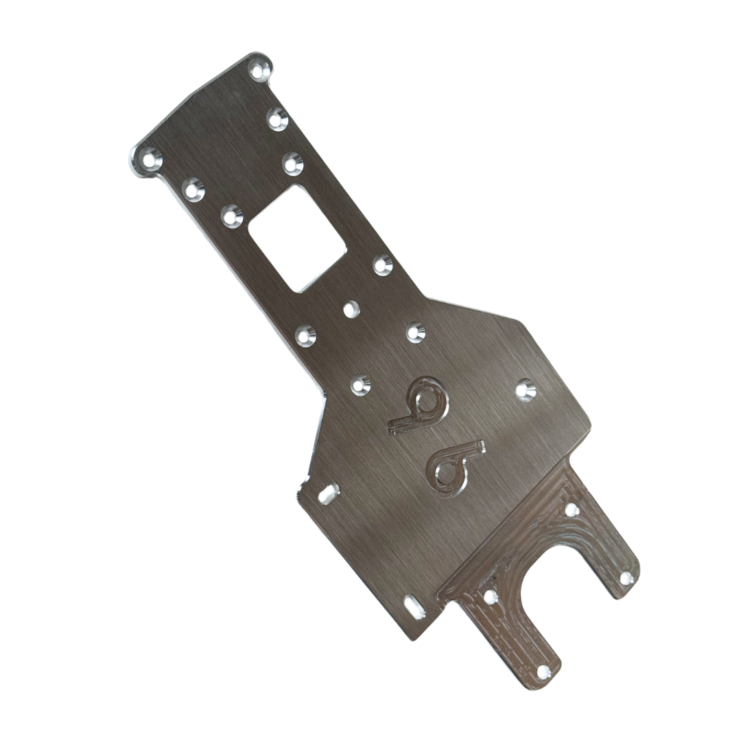 Metallic mechanical component with '96' branding on a white background