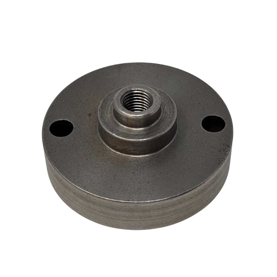 Metal mechanical component on a white background