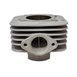Metal engine cylinder block on a white background