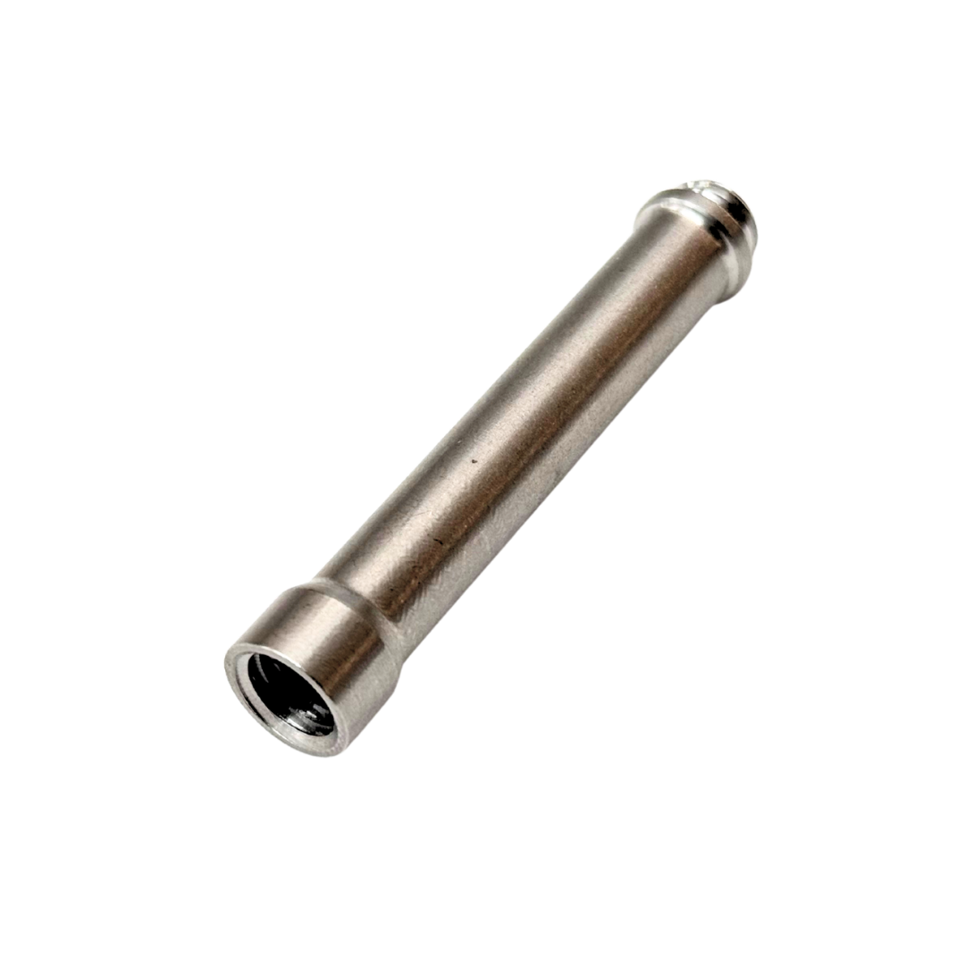 Metallic cylindrical object on a white background
