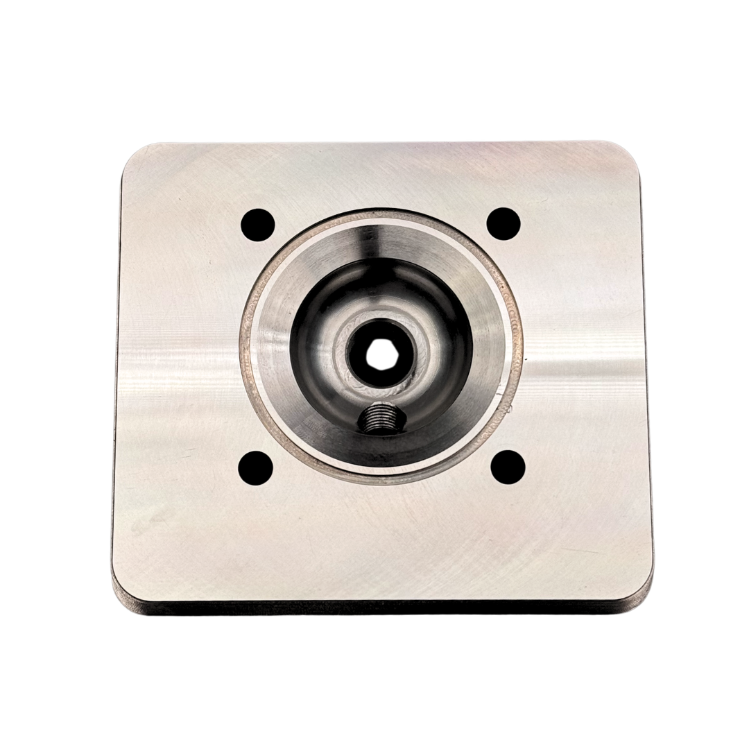 Metal mechanical component on a white background