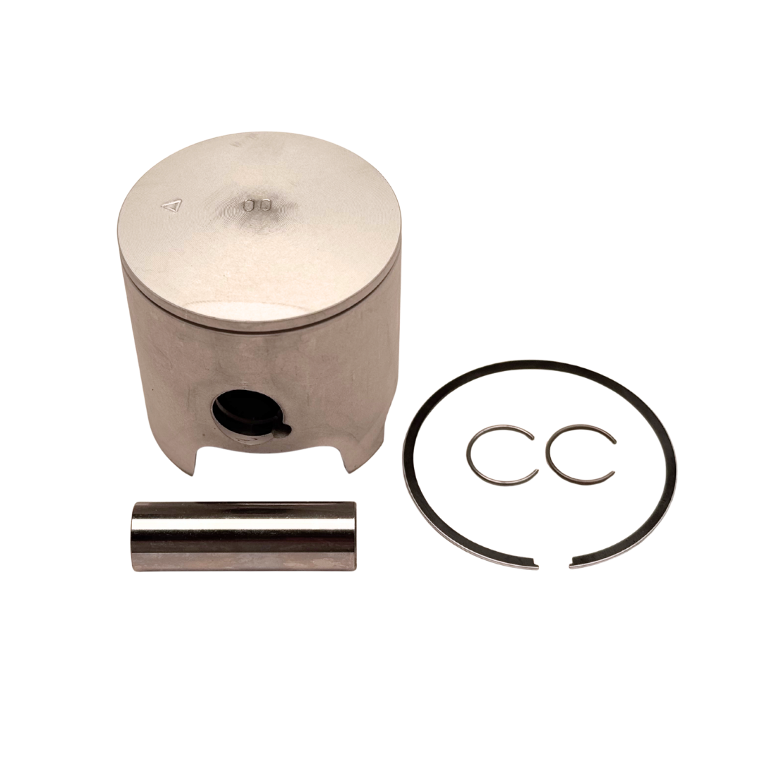 Piston and related components on a white background