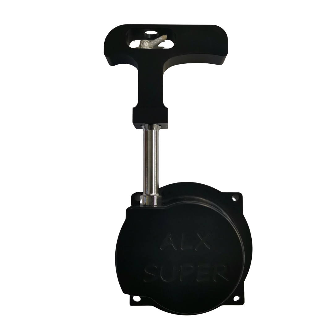 Black metal pull starter with 'ALX Super' branding on a white background