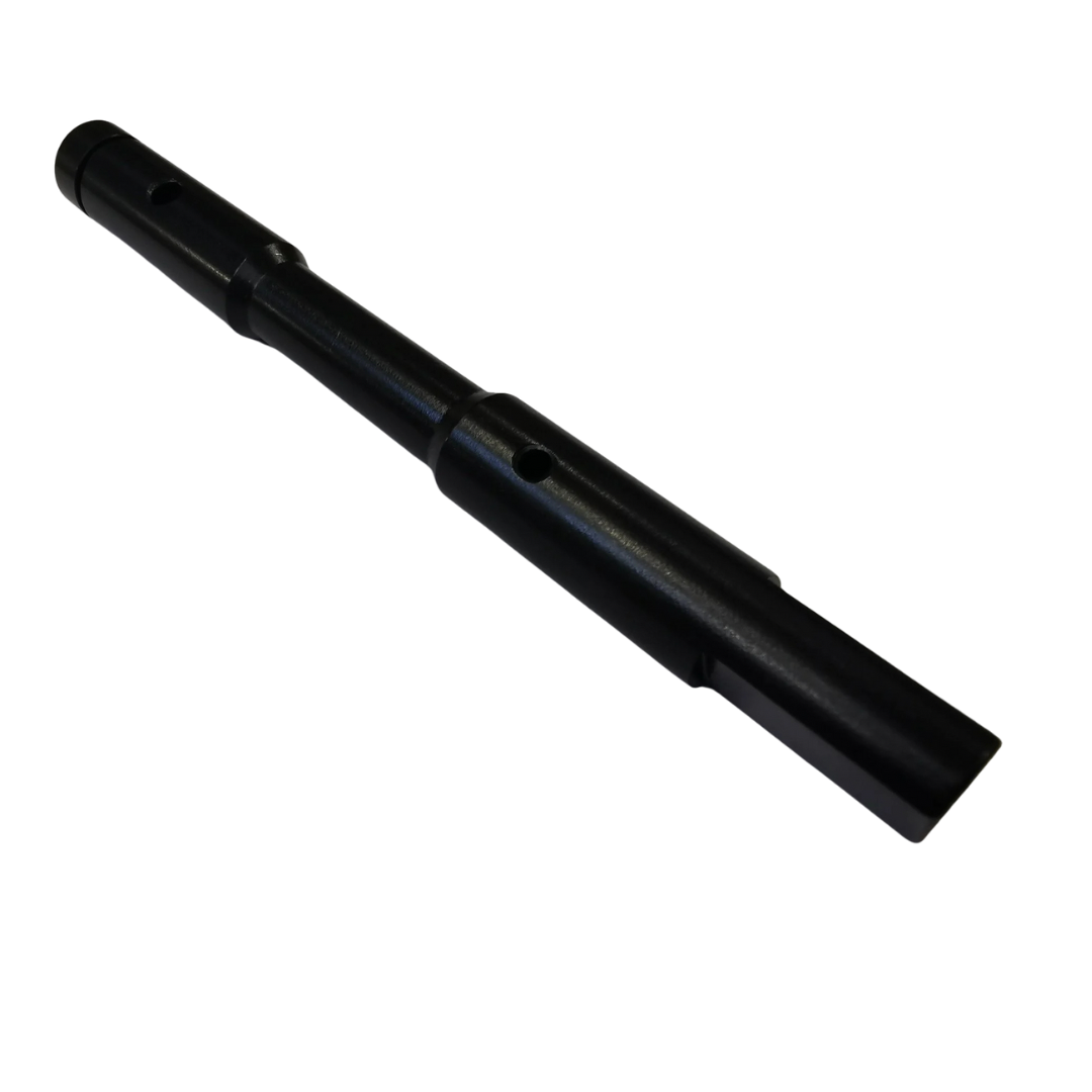 Black metal gear shaft on a white background