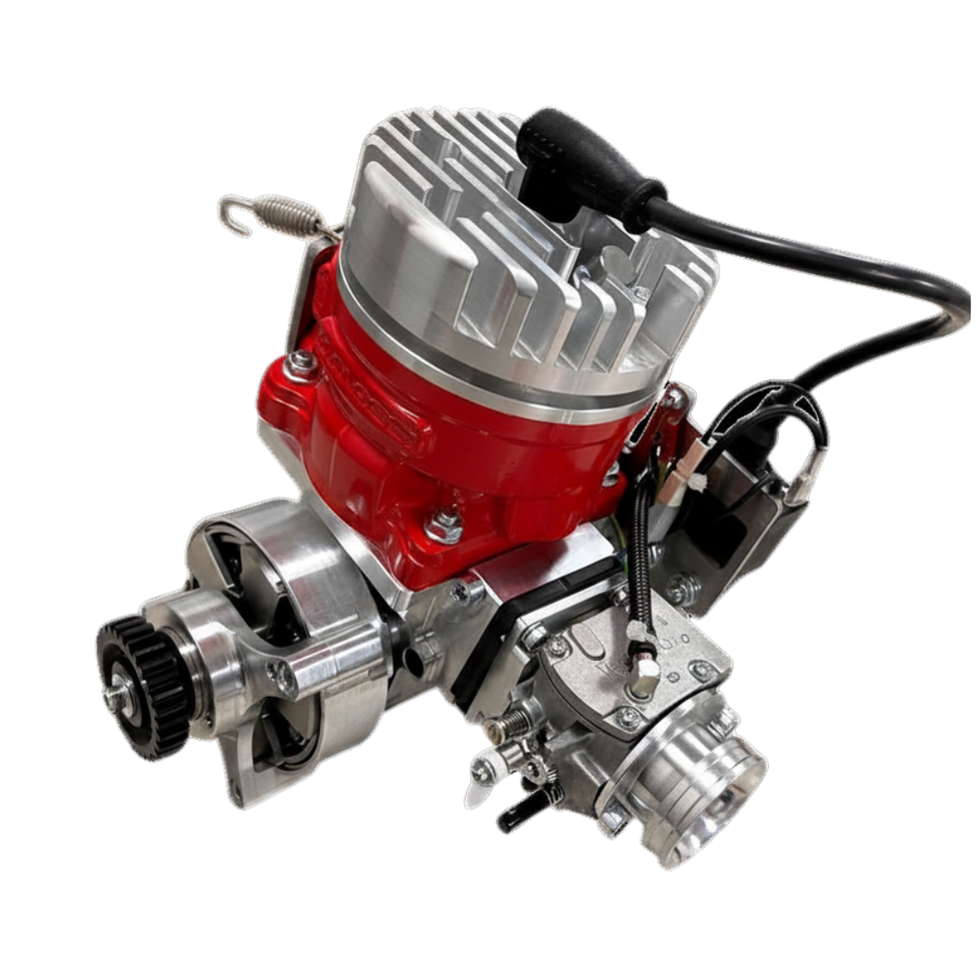 ALX Super 85 Malossi engine kit in raw silver for Primal Dragster