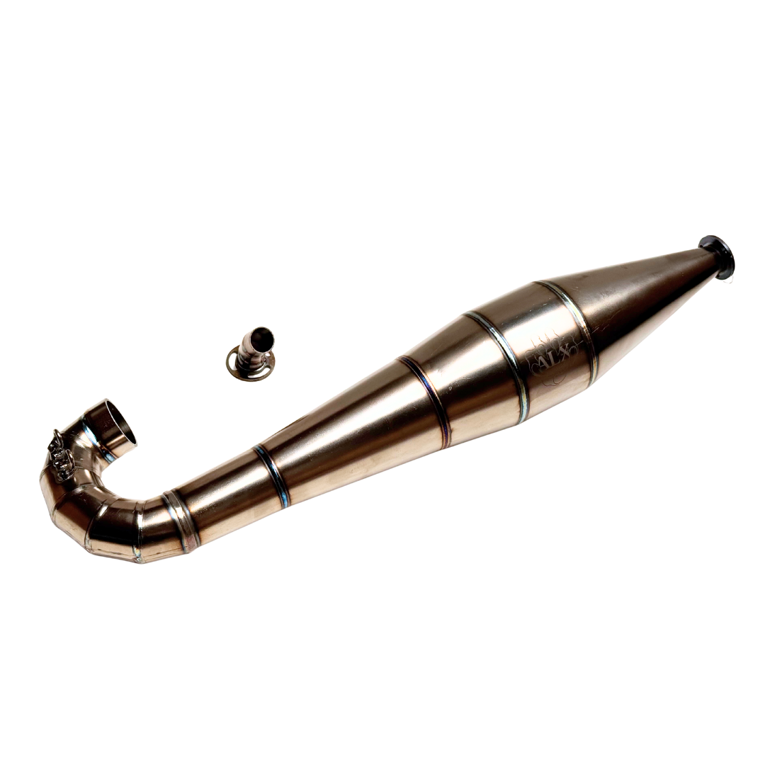 Side profile of the ALX Titanium Big Bore V2 exhaust for HPI Baja