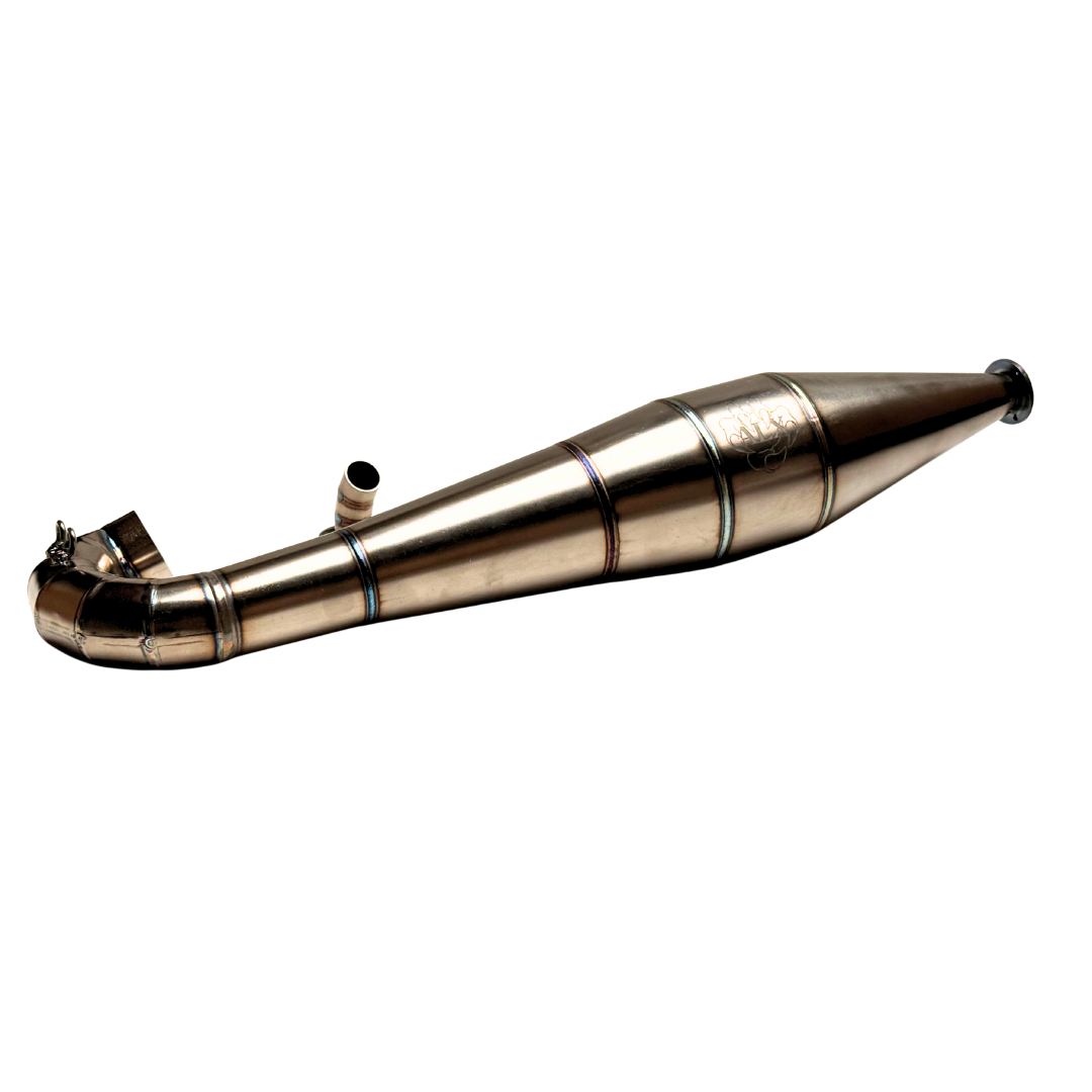 ALX Big Bore V2 side pipe fully assembled with header pipe attached