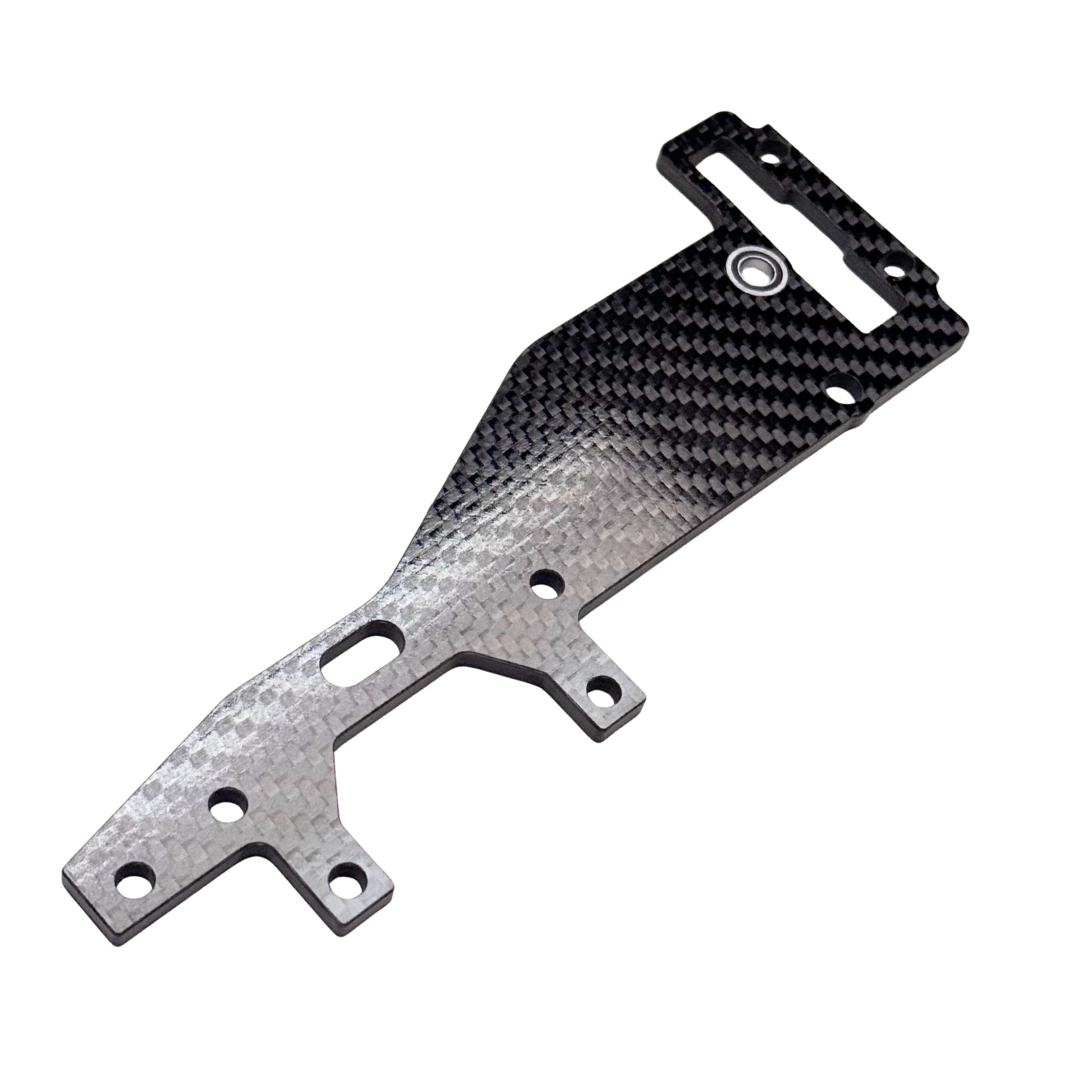 Carbon fiber panel with holes on a white background