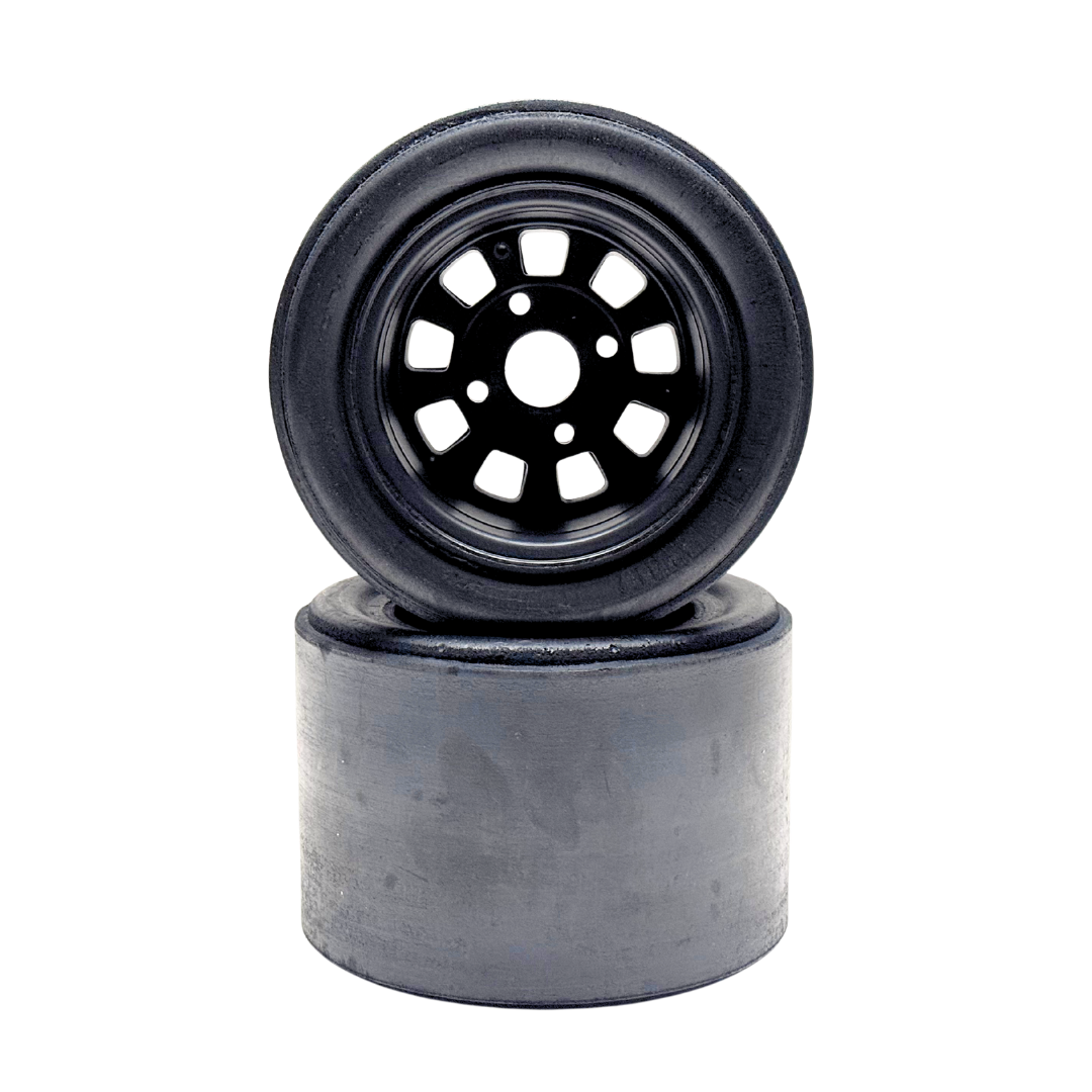 Black wheel with rim on a white background