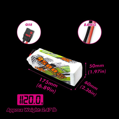 CNHL Racing Series 9500mAh 22.2V 6S 90C Lipo Battery with QS8 Plug