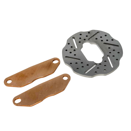 VEKTA brake rotor with two metal brackets on a white background