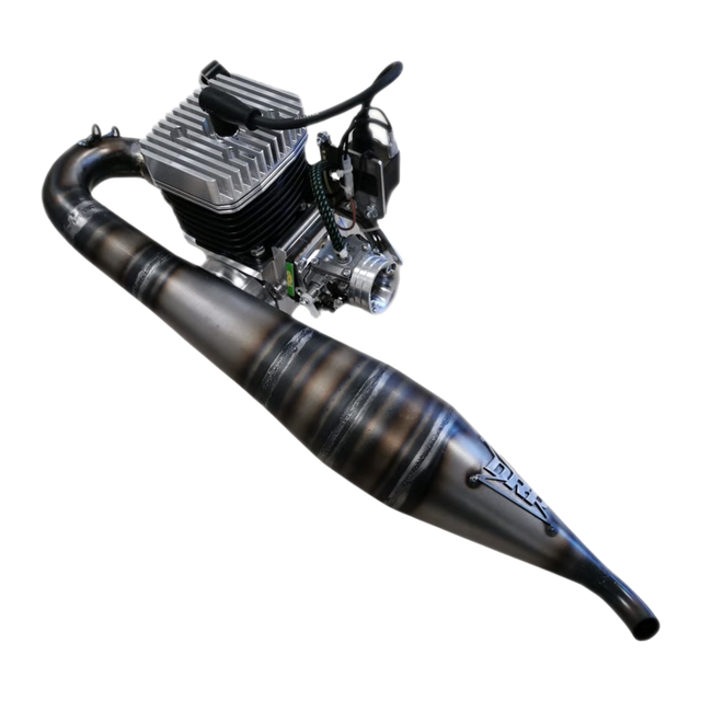 RC car exhaust system on a white background