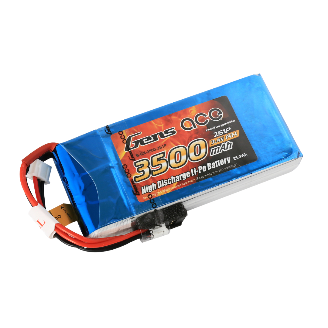 Gens Ace LiPo 2S 7.4V 3500mah Lightweight Rx Battery