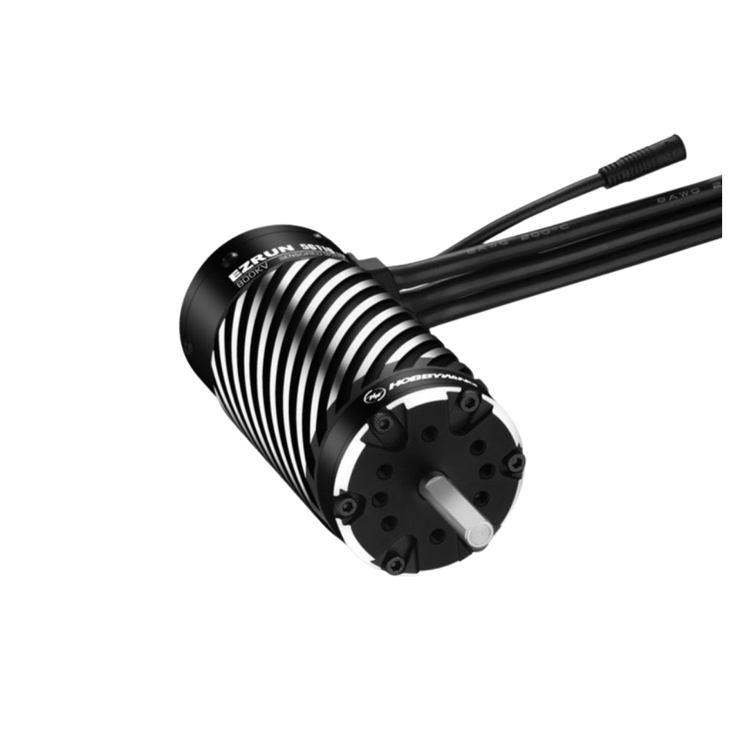 Black electronic component with visible branding on a white background