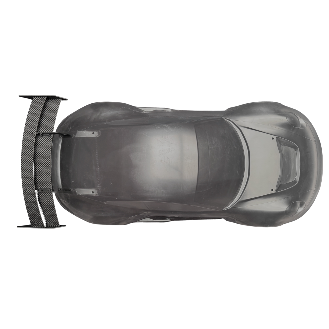 Top-down view of a futuristic vehicle on a white background