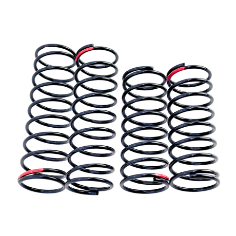 Two sets of black springs with red ends on a white background