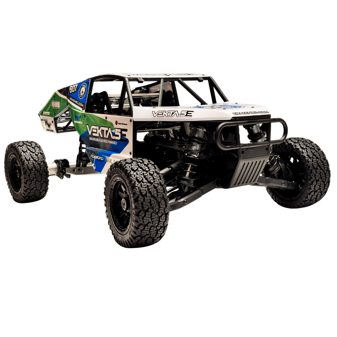 Model off-road vehicle with 'Vekta' branding on a white background
