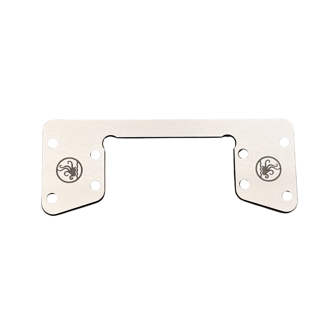 Metal gasket with brand logo on a white background