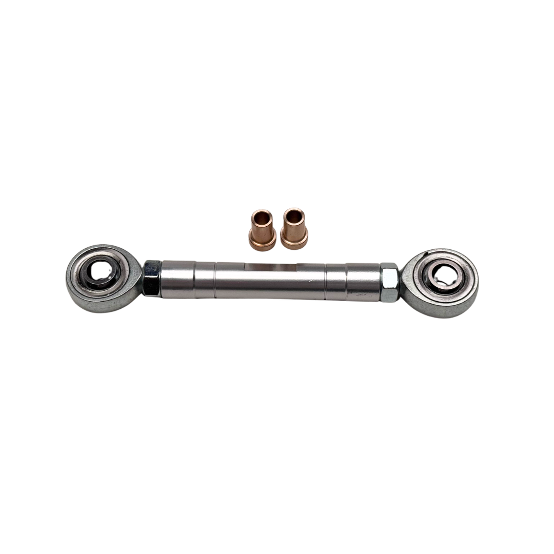 Metal linkage mechanism with bearings on a white background