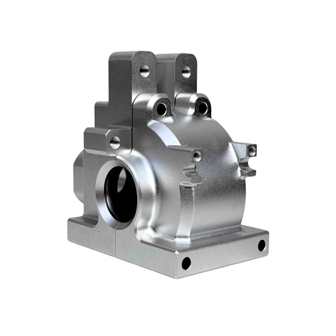 Metal mechanical component on a white background