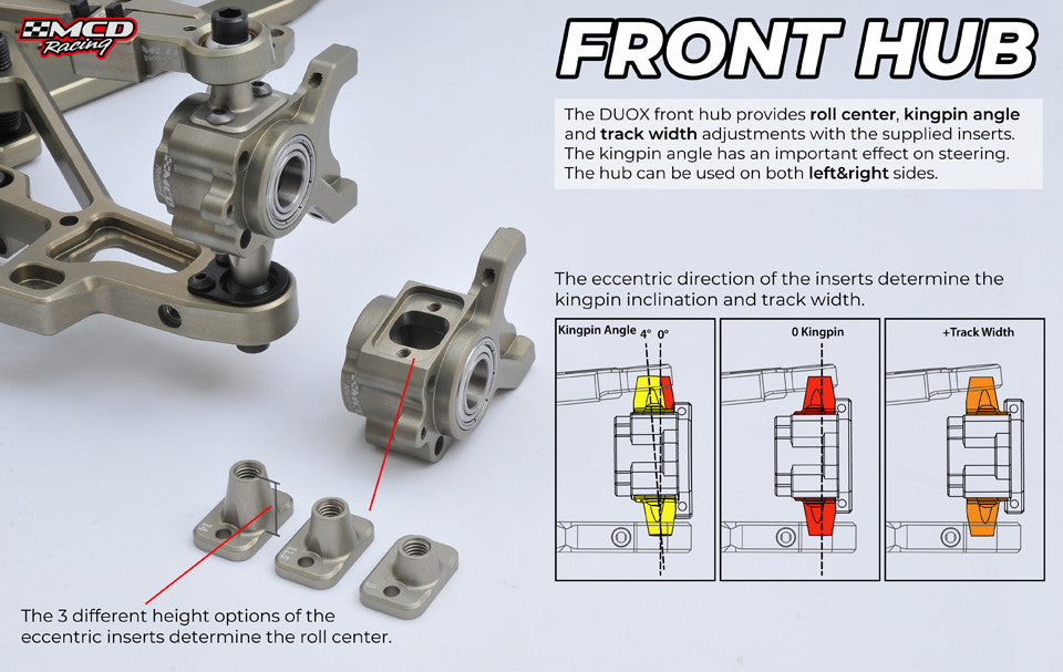MCD Racing Duox front adjustable kingpins