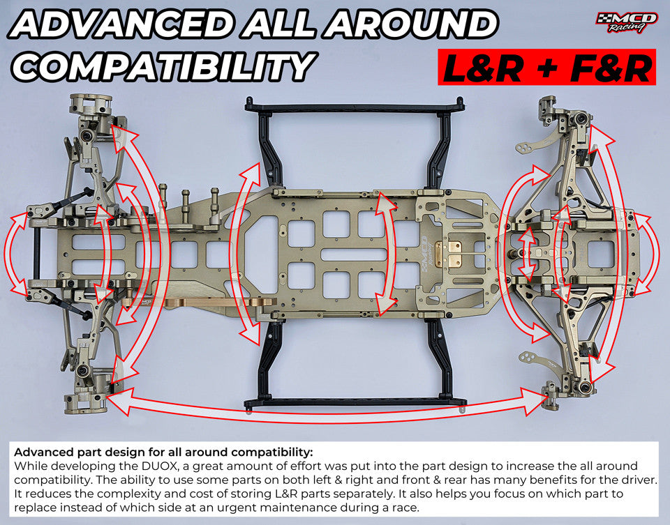MCD Racing Duox compatible arms for front and rear