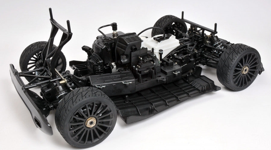 Rear angle photo MCD XR5 chassis without body shell