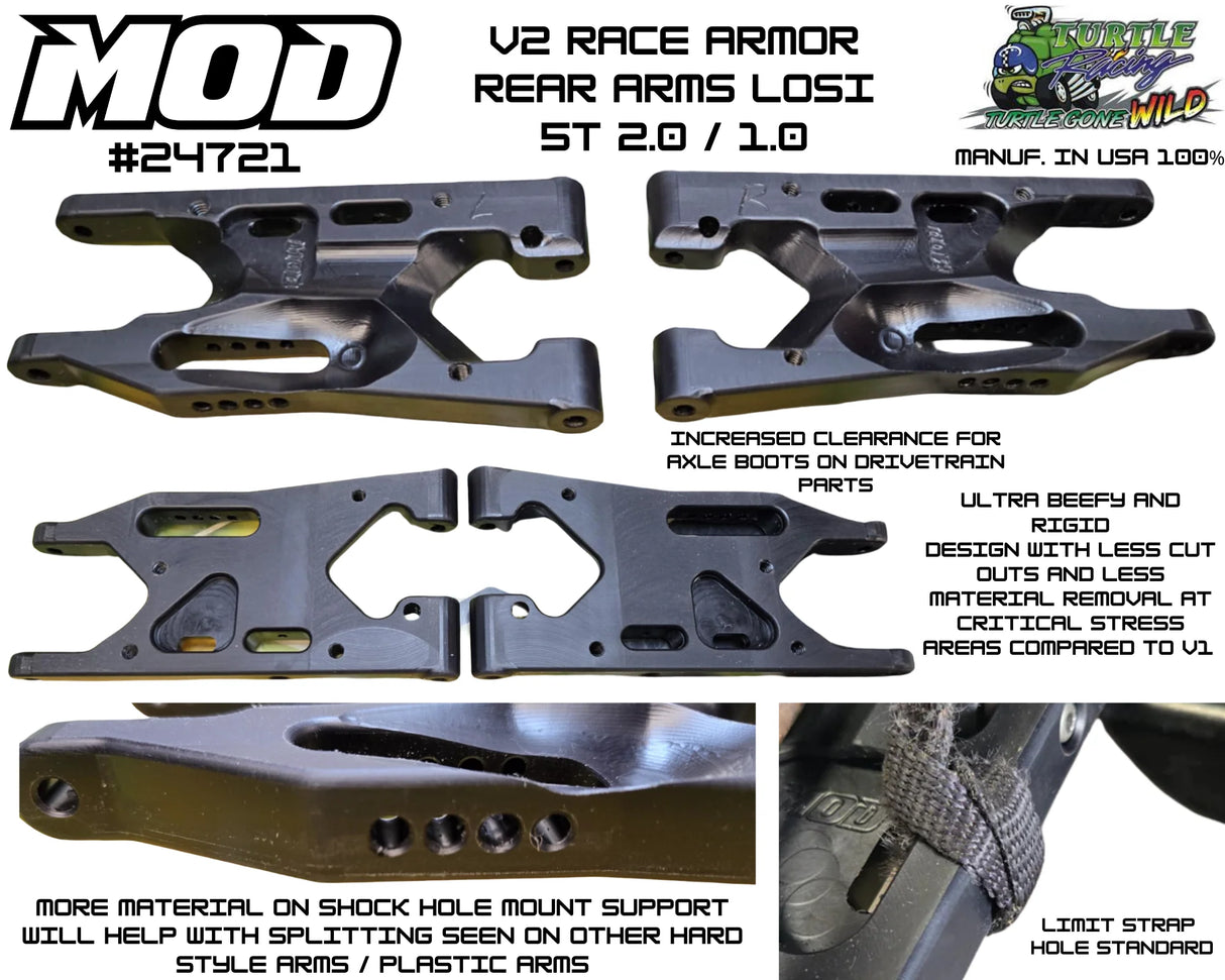 MOD Race Armor V2 Losi 5T/2.0 Rear Arms (L&R) 24721