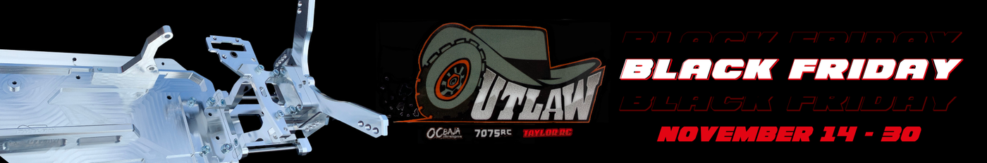 Black Friday promotional banner with 'Outlaw' logo and text.