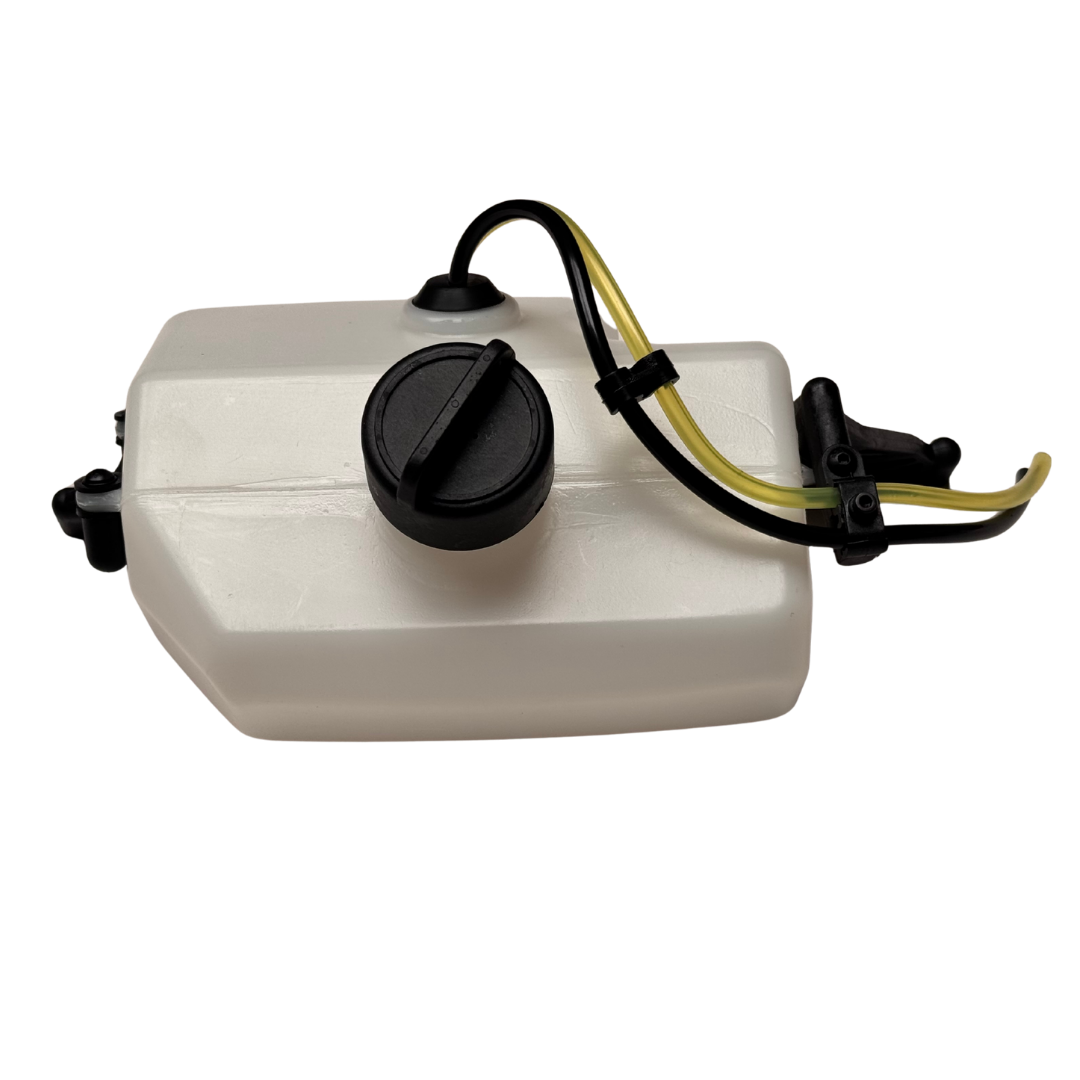 Outlaw V4 Billet Hybrid Slider kit version white fuel tank with black cap and fuel lines