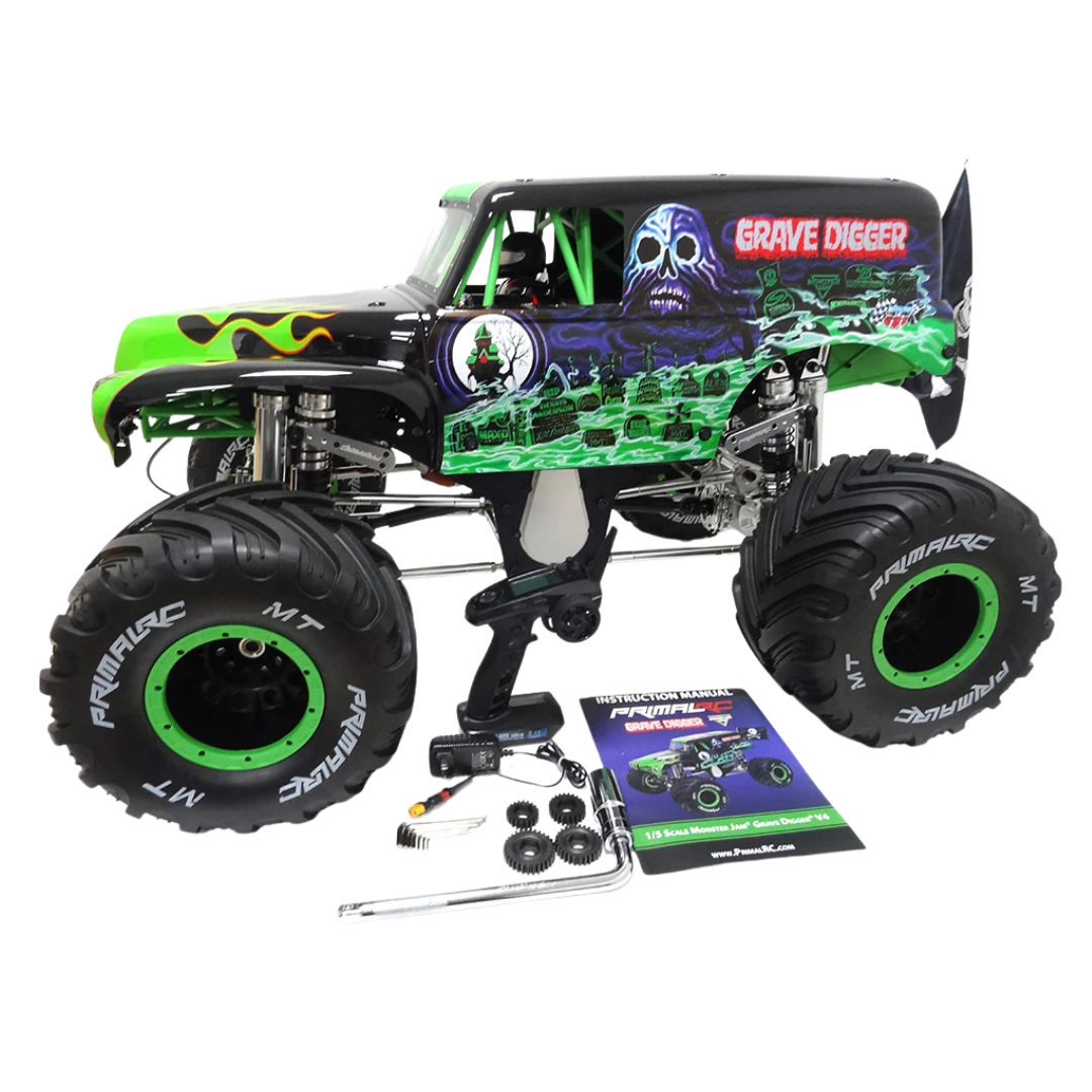 Monster truck model with large wheels and detailed design on a white background