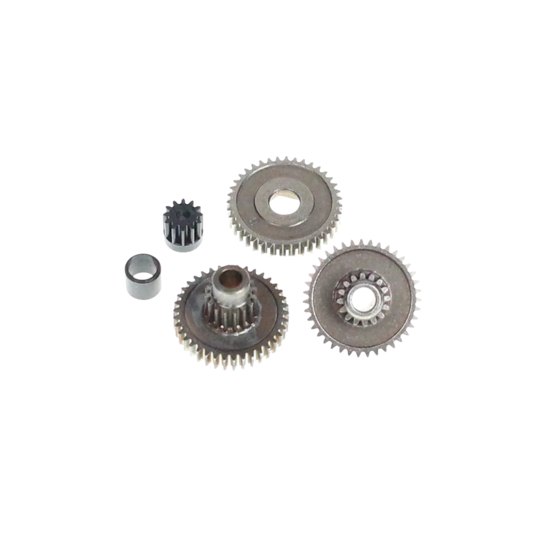 Set of metal gears on a white background