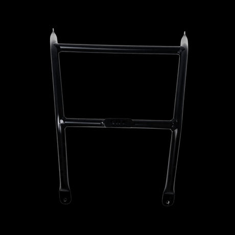 Black metal bracket on a black background